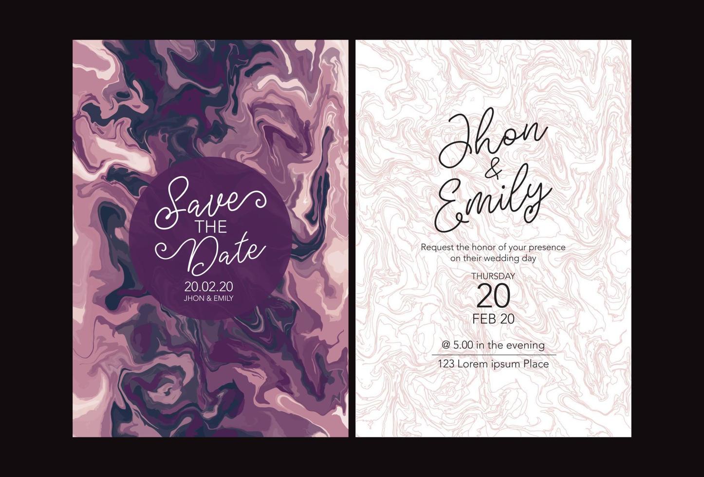 convite para o casamento, uma grande festa de amantes, os noivos. textura de fundo luxo mármore líquido e ouro. para cartões de visita, panfletos, flyer, banner, site, impressão em papel. vetor