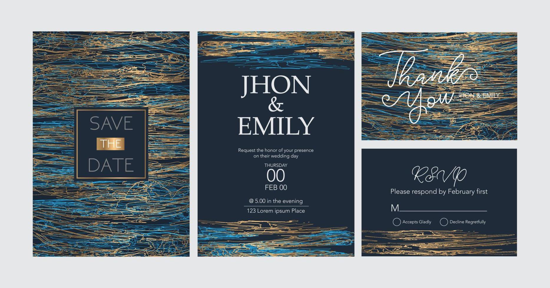 convite para o casamento, uma grande festa de amantes, os noivos. textura de fundo luxo mármore líquido e ouro. para cartões de visita, panfletos, flyer, banner, site, impressão em papel. vetor