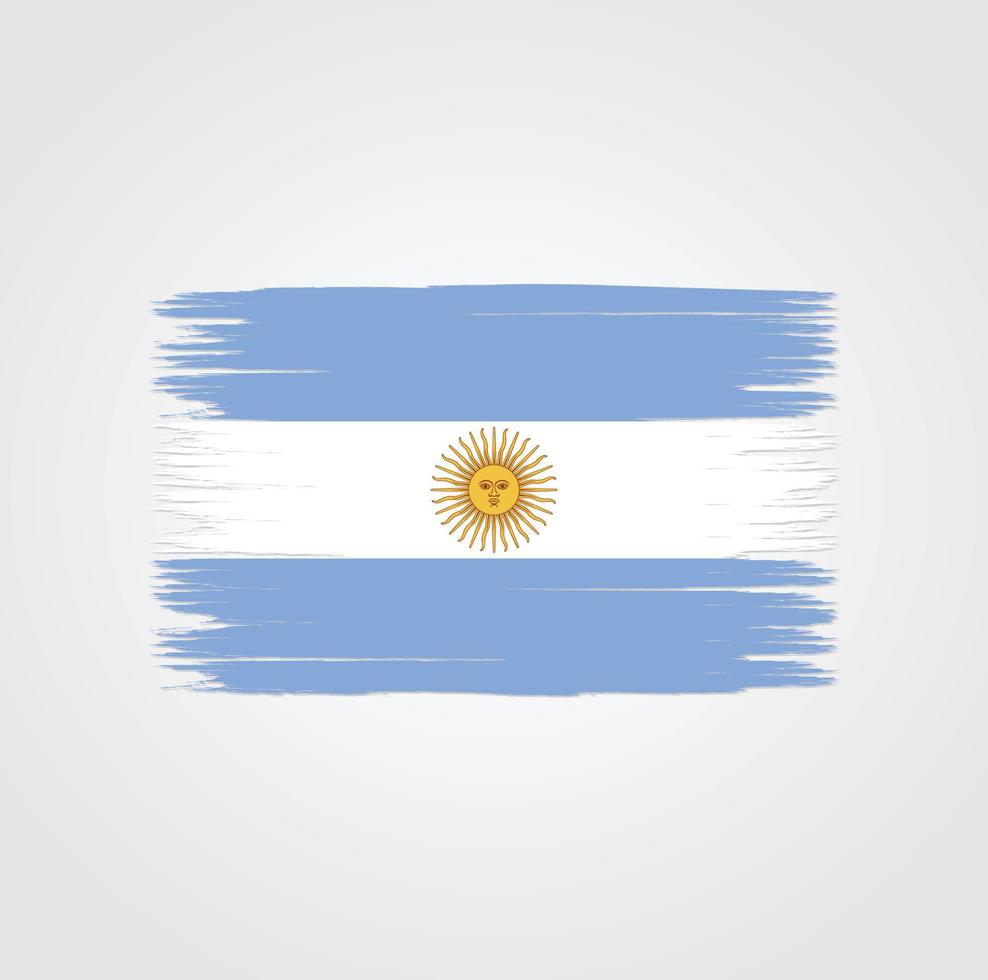 bandeira da argentina com pincel vetor