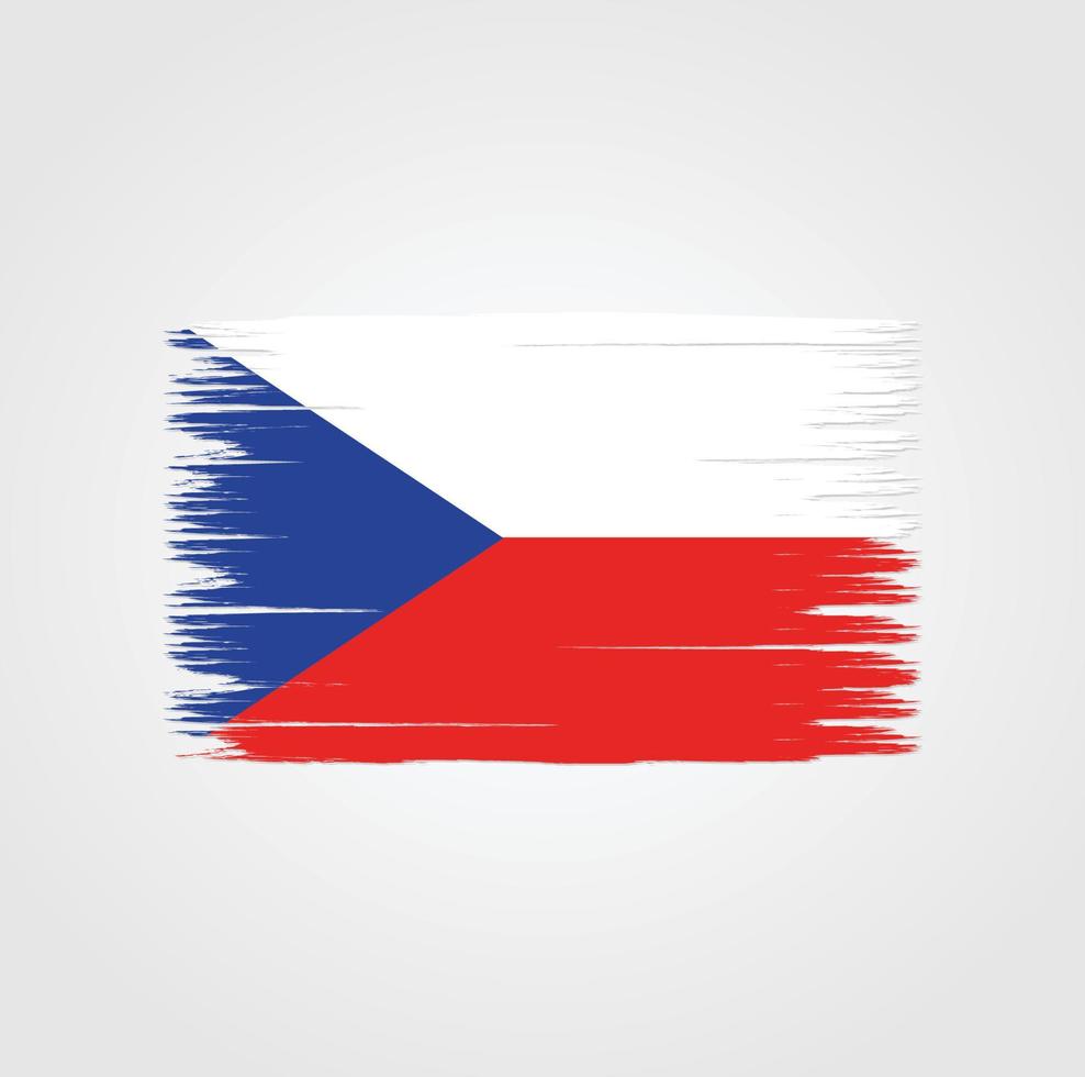 bandeira da república checa com pincel vetor