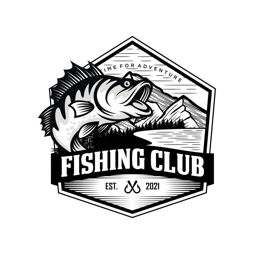 ilustração de modelo de design de logotipo de pesca vetor