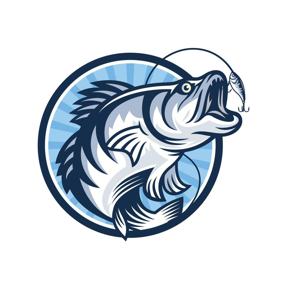 ilustração de modelo de design de logotipo de pesca esportiva vetor