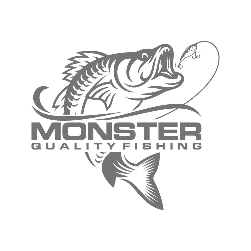 ilustração de modelo de design de logotipo de pesca esportiva vetor