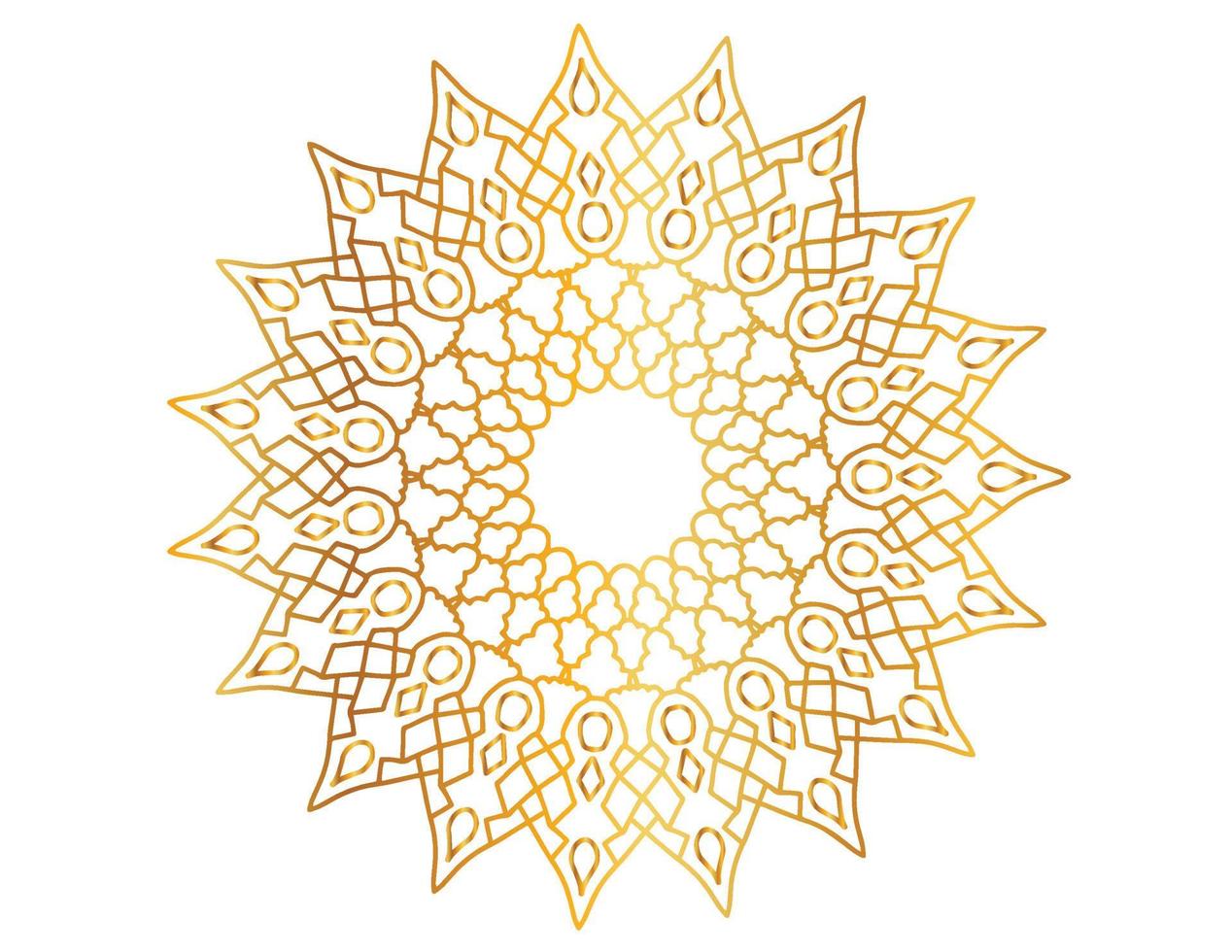 design de mandala com padrão dourado, fundo, flor, tradicional vetor