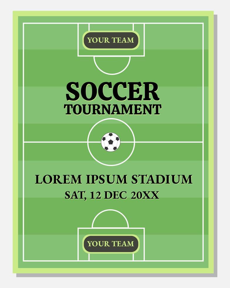 design de ilustração vetorial de cartaz de torneio de futebol ou modelo de folheto para competição, torneio, etc. vetor