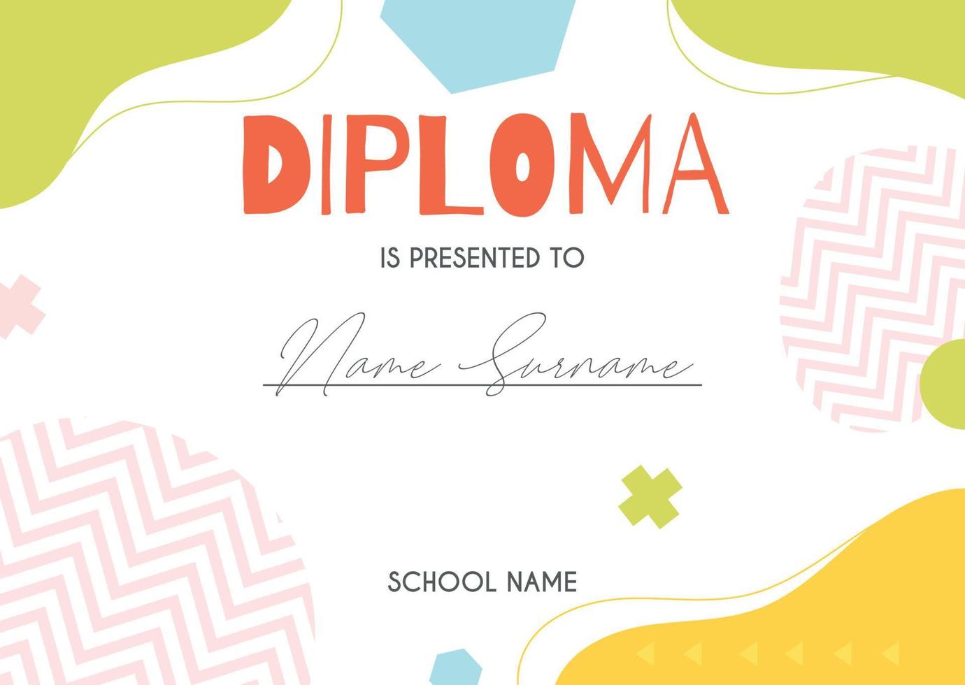 modelo de conceito de certificado de diploma vetor