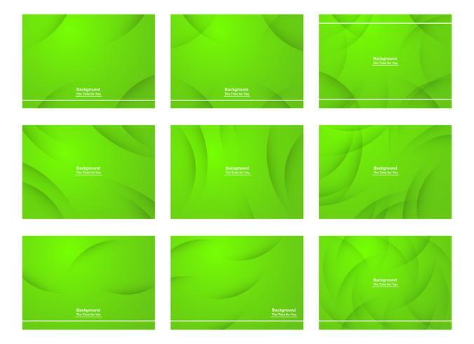 Conjunto de fundo abstrato verde com espaço de cópia para o texto. Modelo de design moderno para capa, banner web, tela e revista. Ilustração vetorial vetor