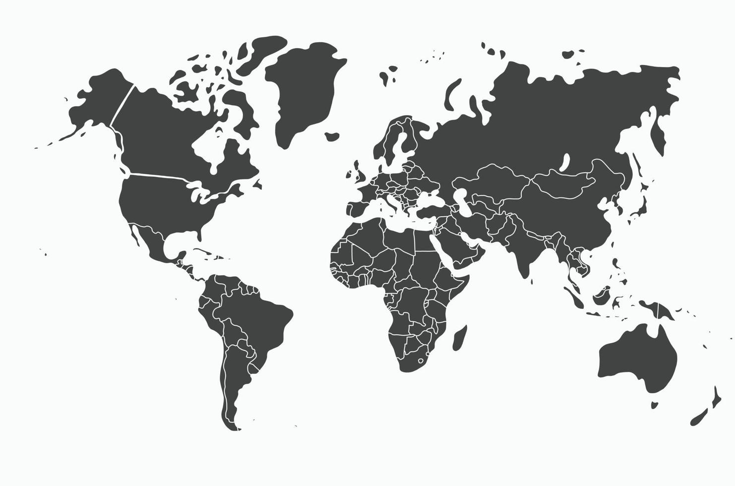 doodle desenho à mão livre do mapa do mundo. vetor