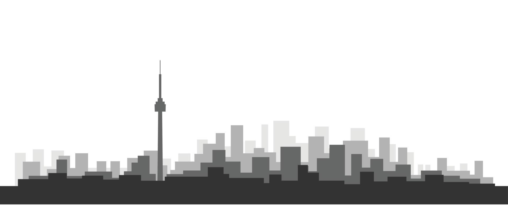 skyline de paisagem urbana moderna de simplicidade em fundo branco. vetor