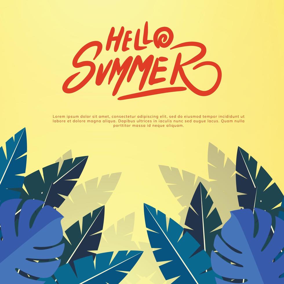 ilustração de férias de verão para banner, design de pôster vetor