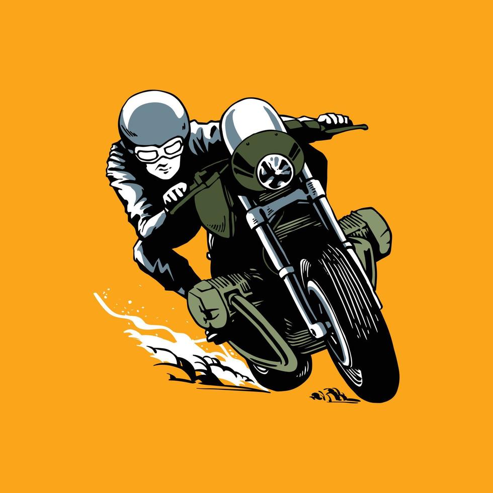 ilustração de motocicleta para design de camiseta vetor