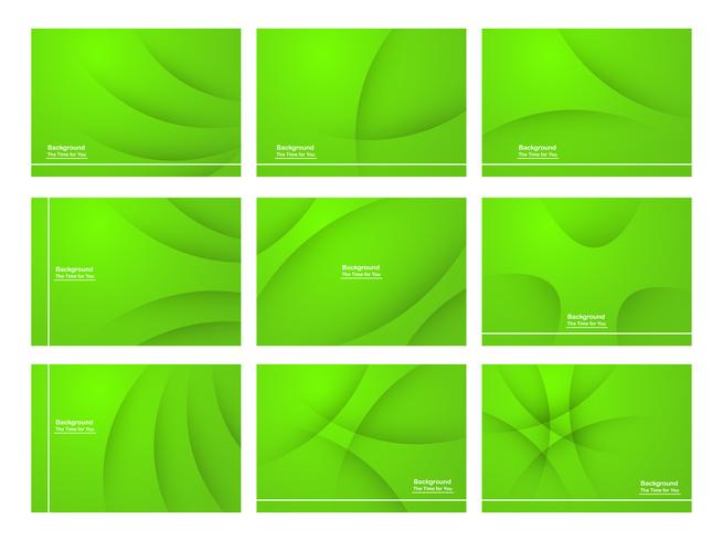 Conjunto de fundo abstrato verde com espaço de cópia para o texto. Modelo de design moderno para capa, banner web, tela e revista. Ilustração vetorial vetor