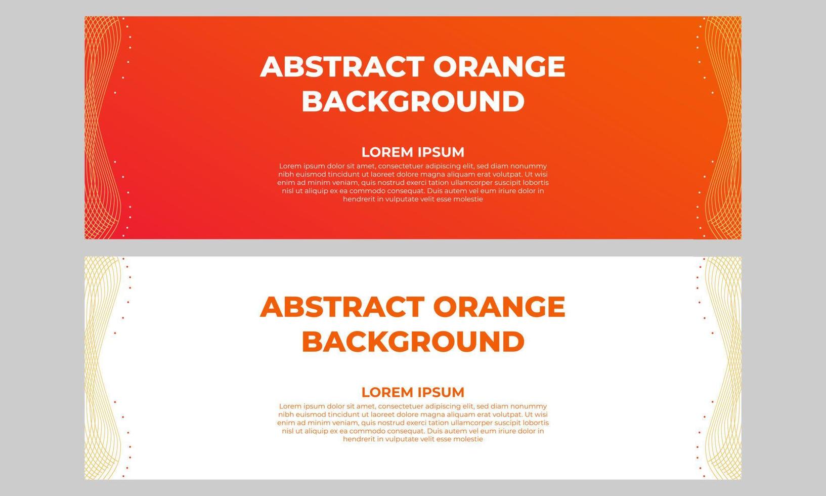 modelo de banner gradiente laranja abstrato vetor