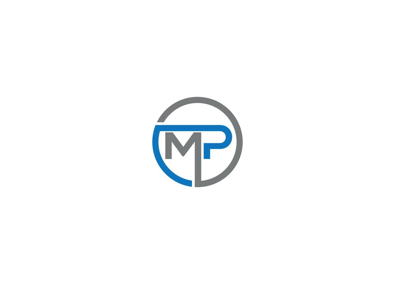 modelo de ícone de vetor de design de logotipo moderno mp com fundo branco