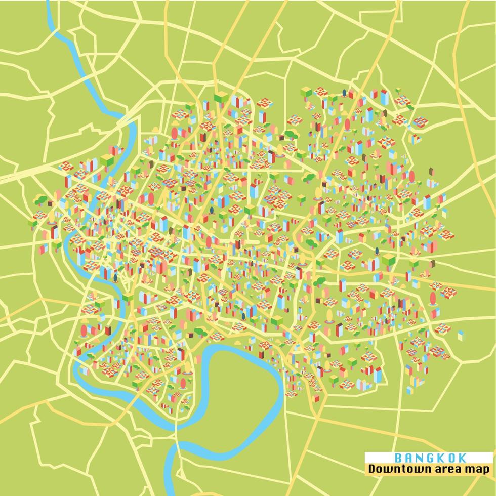 mapa do centro da cidade de bangkok vetor