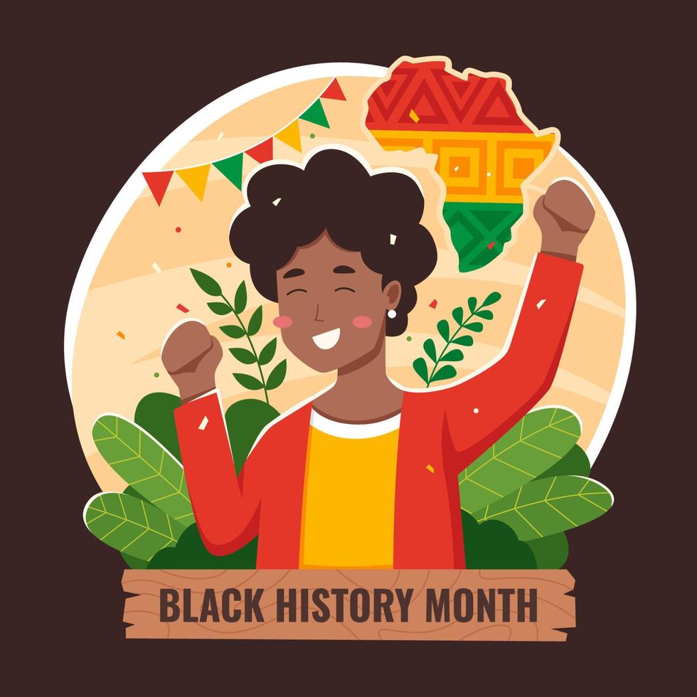 feliz celebração do mês da história negra vetor