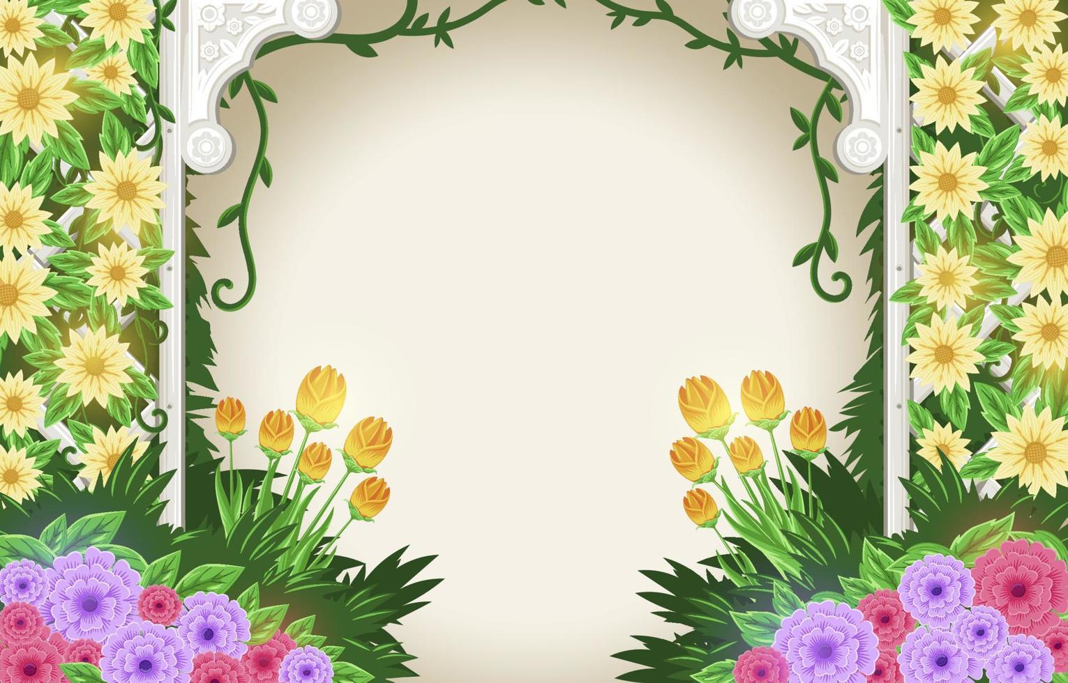 fundo de moldura de casamento floral vetor