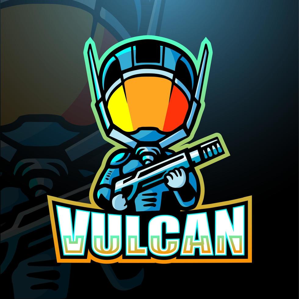 design de logotipo de esport de mascote vulcano vetor