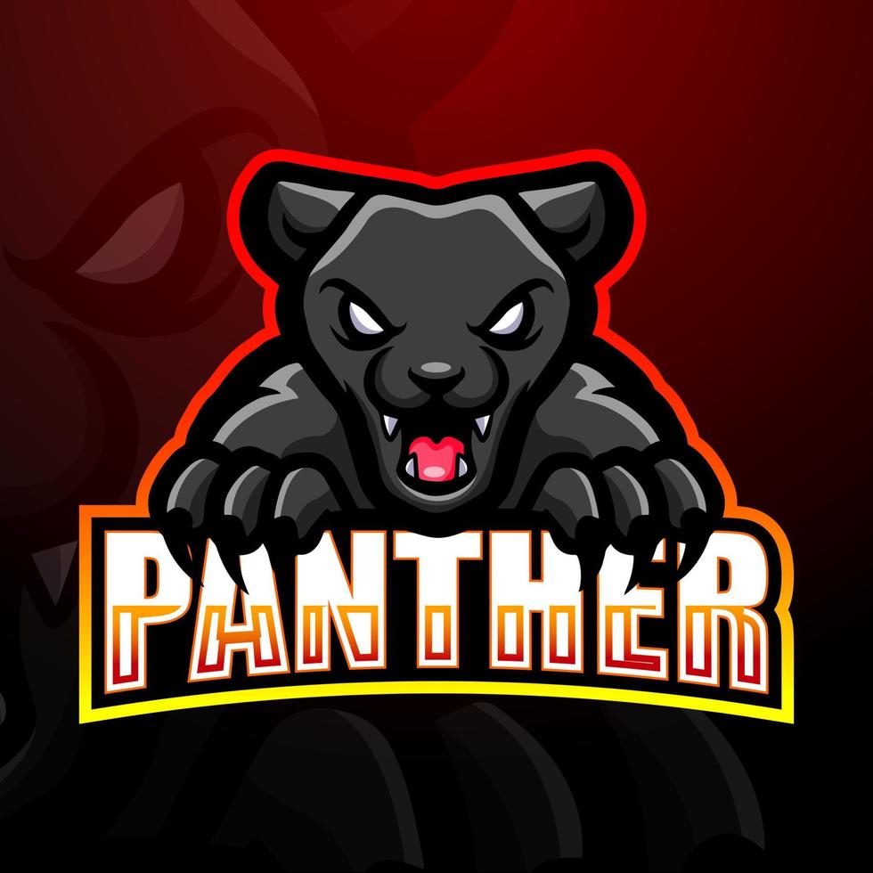 design de logotipo esport de mascote pantera vetor