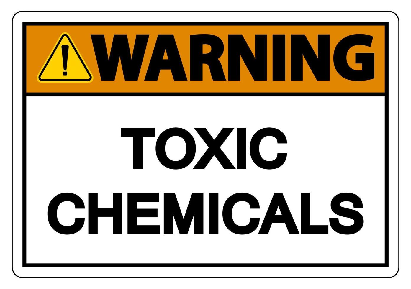 sinal de símbolo de produtos químicos tóxicos de advertência no fundo branco vetor