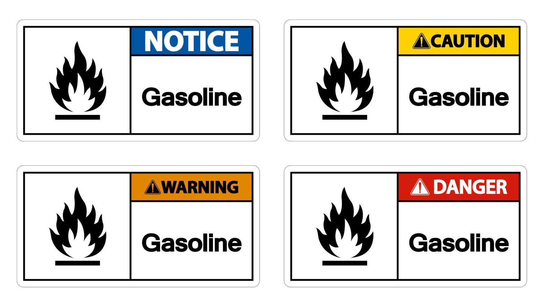 sinal de símbolo de gasolina de perigo no fundo branco vetor