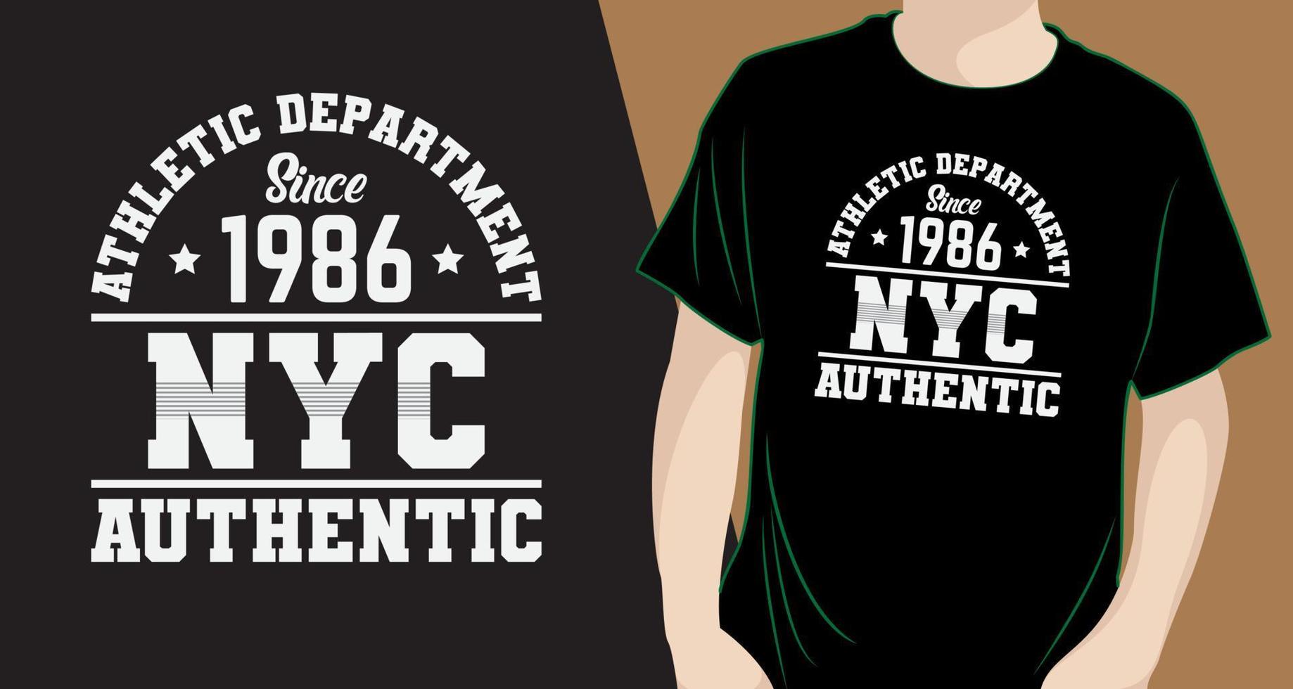 camiseta de tipografia autêntica de nova york vetor