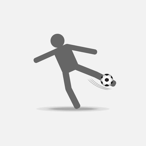 Jogador de futebol chutar a bola vetor