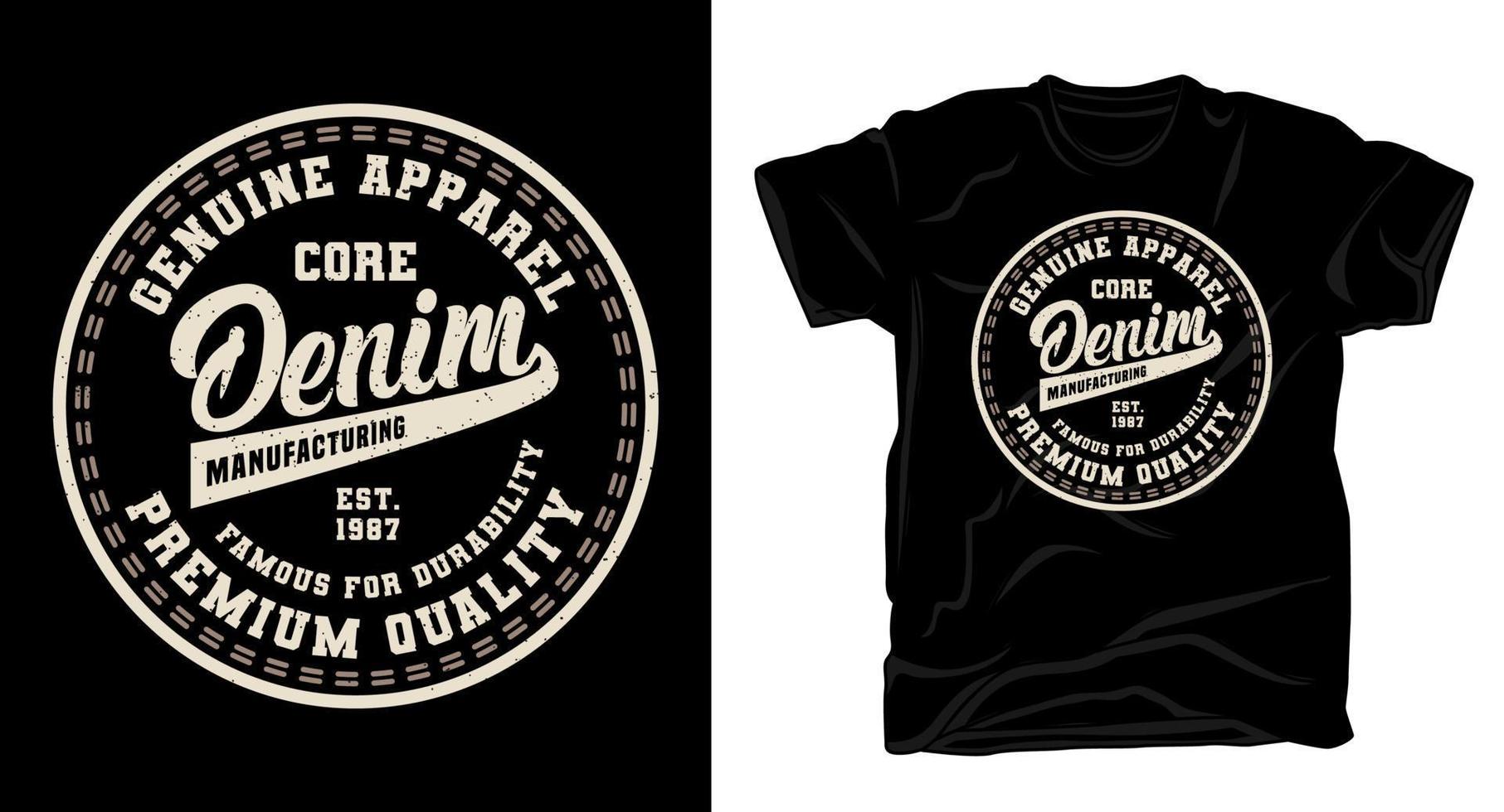 design de t-shirt de tipografia denim principal vetor