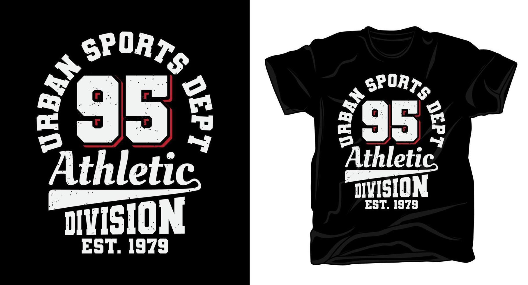 esportes urbanos noventa e cinco tipografia para design de t-shirt vetor