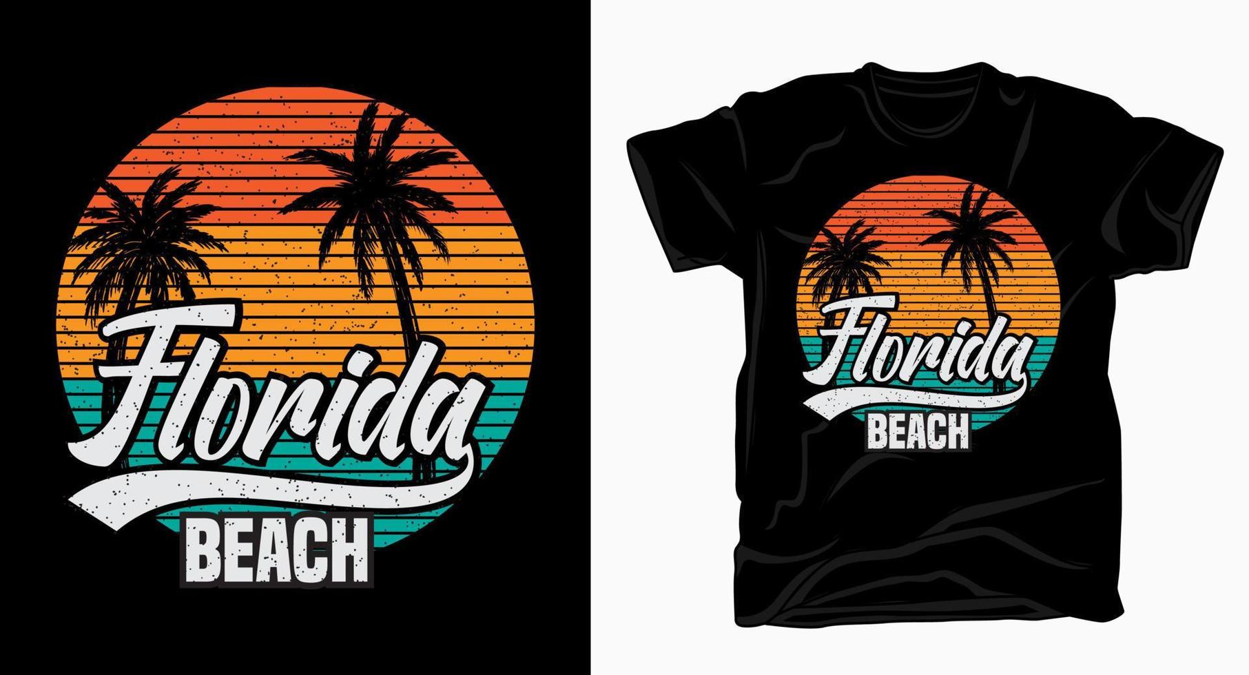 tipografia de praia da Flórida para design de camiseta vetor