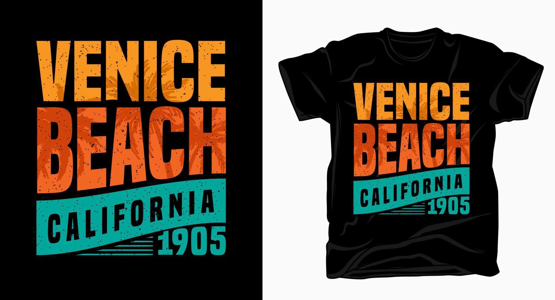 tipografia de venice beach califórnia para design de camiseta vetor