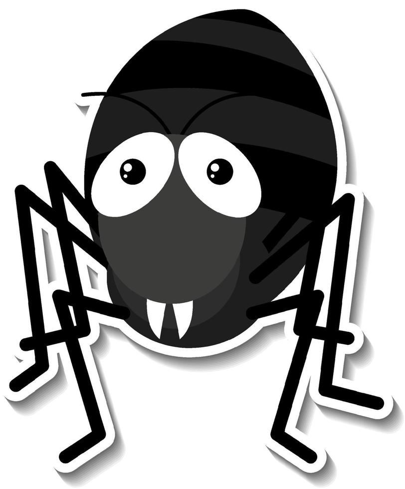 adesivo de desenho animado bonito formiga preta vetor