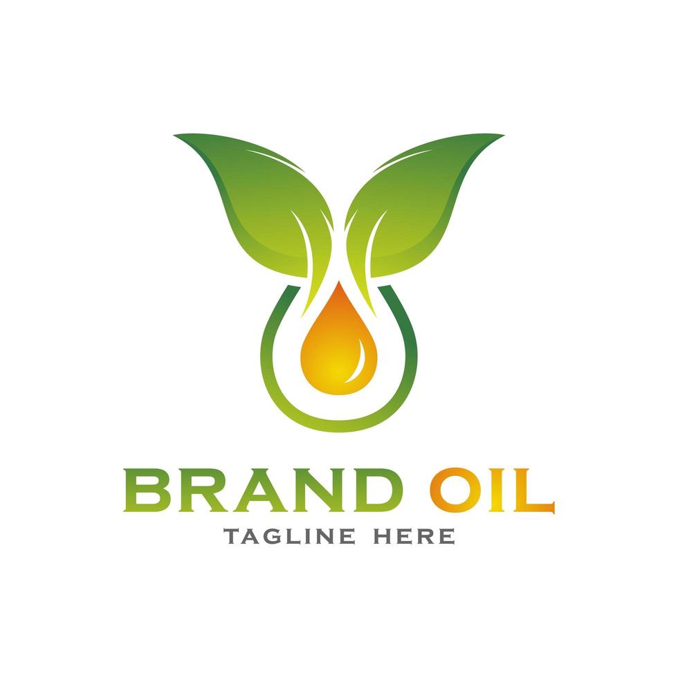 conceito de logotipo de óleo verde vetor