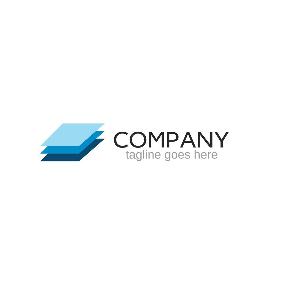 vetor de design de logotipo da empresa, empresa com ícone de logotipo de negócios de camada de design de conceito de caixa azul.