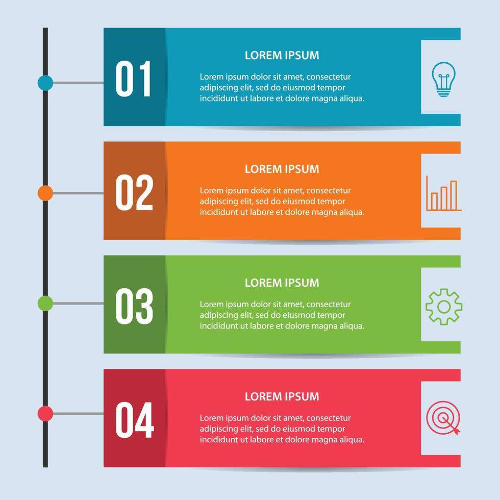 modelo de infográfico de negócios de apresentação com ilustração vetorial de 4 opções vetor