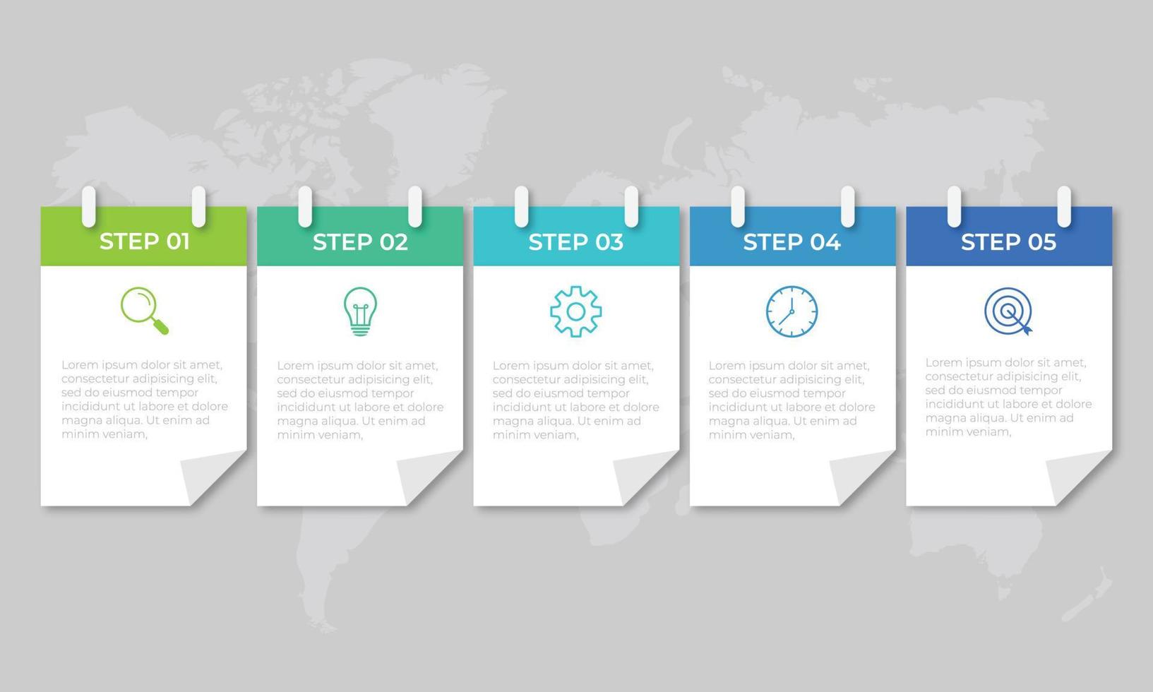 modelo de infográfico de negócios de apresentação com ilustração vetorial de 5 opções vetor