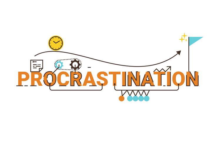 Design de palavras de procrastinação vetor