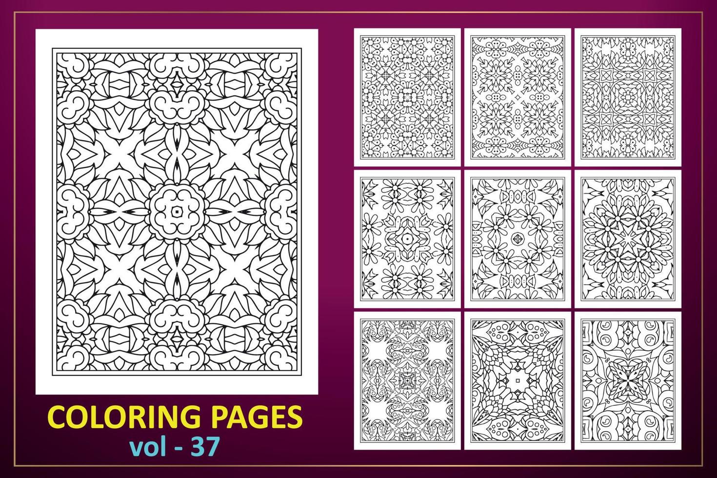 mandala para colorir kdp interior. fundo de mandala de página para colorir. padrão oriental, ilustração vetorial. Islã, árabe, indiano, mandala para colorir fundo da página. vetor