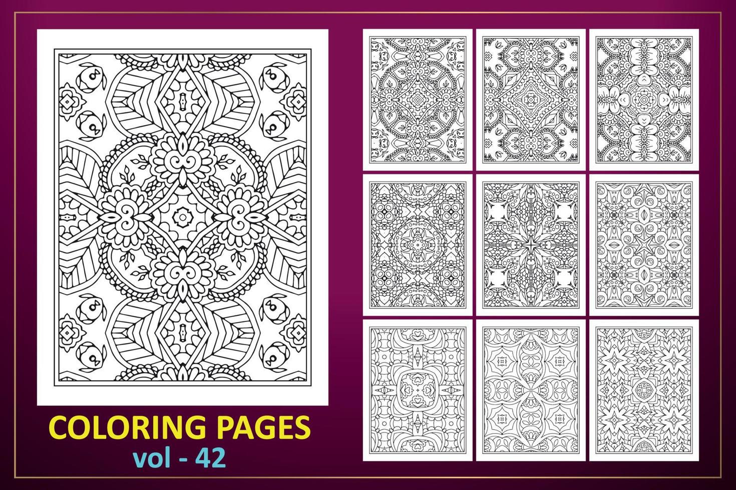 mandala para colorir kdp interior. fundo de mandala de página para colorir. padrão oriental, ilustração vetorial. Islã, árabe, indiano, mandala para colorir fundo da página. vetor