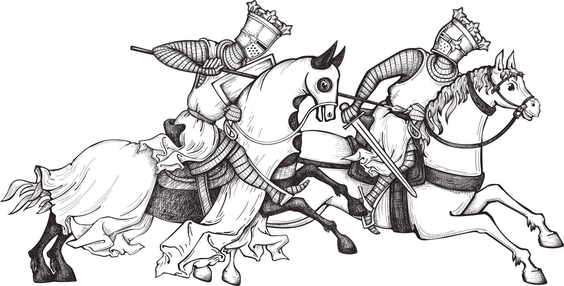 cavaleiro medieval .king.rider em armadura de malha a cavalo. vetor