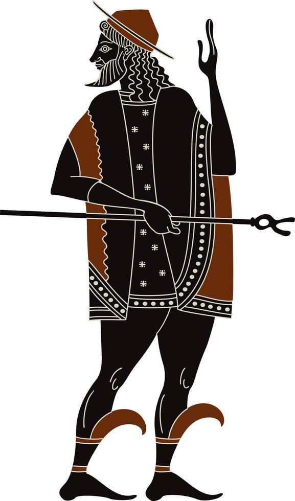 centaur.satyr.mercury.ancient grécia.history.culture.black figura cerâmica projeto. vetor
