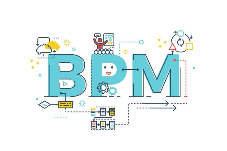 BPM: palavra do Business Process Management vetor