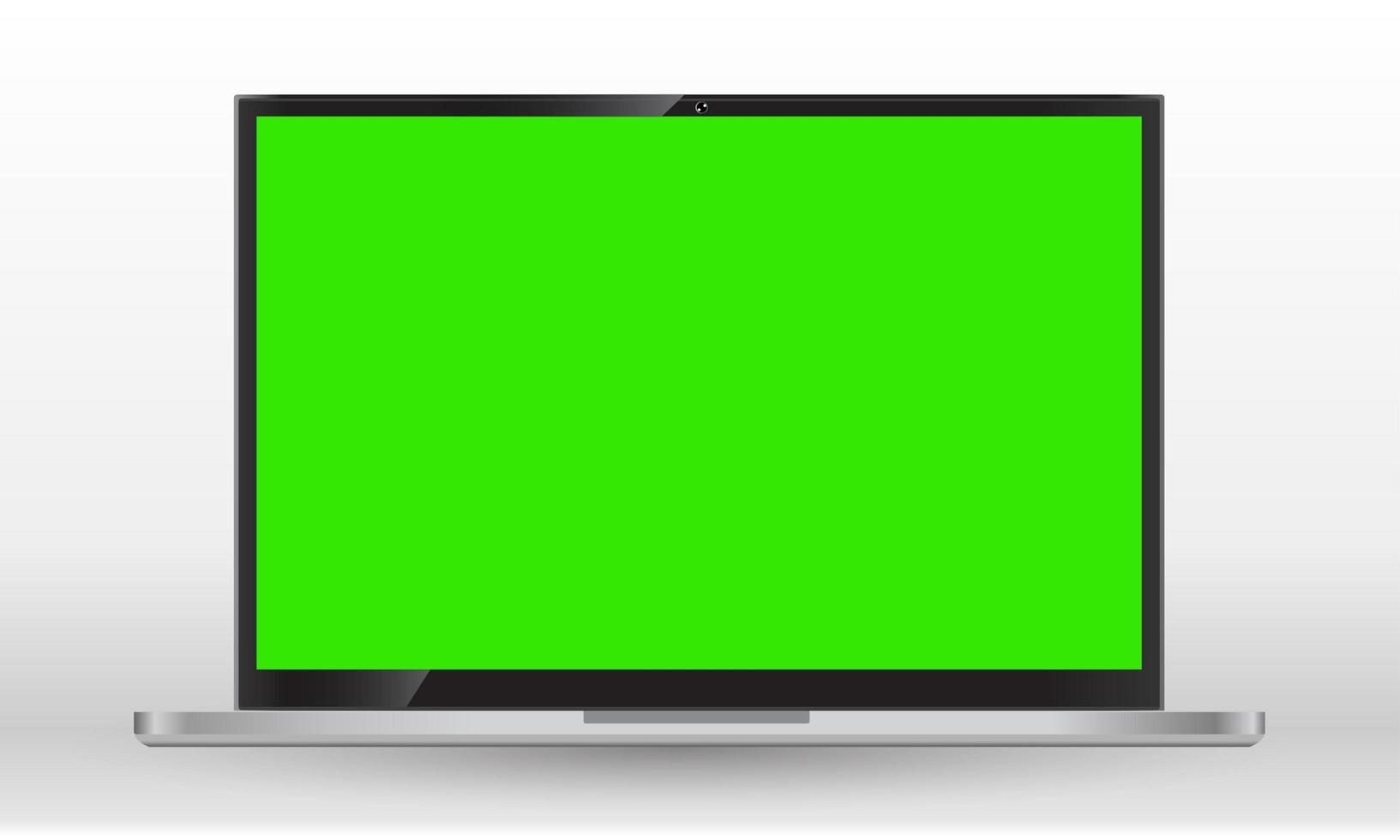 conjunto de monitores de computador realistas, laptops, tablets e telefones celulares. dispositivos eletrônicos na tela branca de background.green. conceito de dispositivo móvel de vetor. vetor