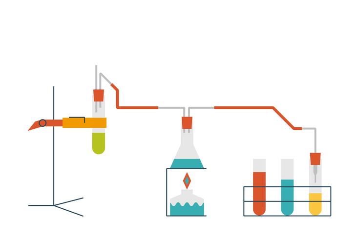 Conceito de experimento de química vetor