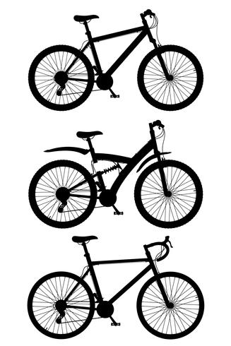 set icons sports bikes ilustração em vetor silhueta negra