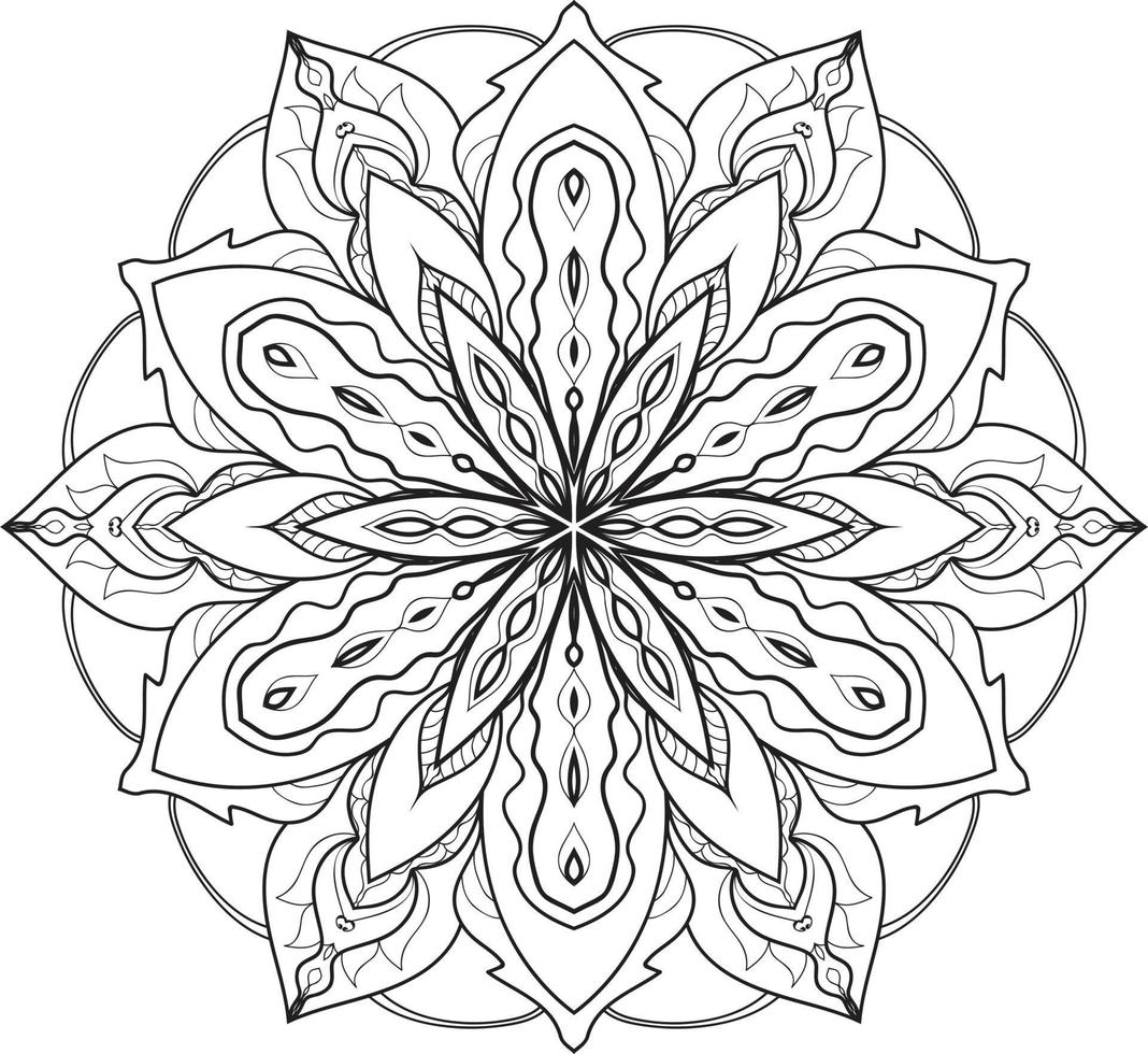 mandala de flores circulares em branco vetor grátis