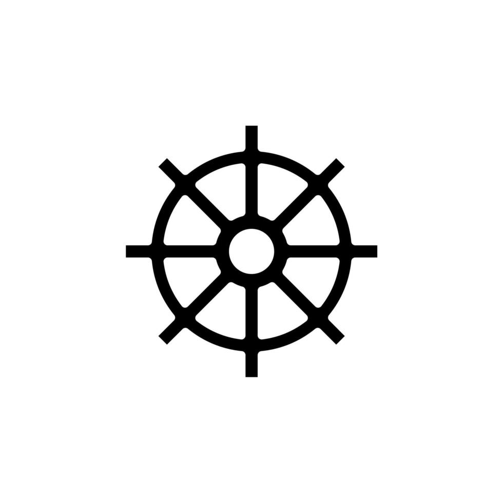 leme, náutico, navio, modelo de logotipo de ilustração vetorial de ícone sólido de barco. adequado para muitos propósitos. vetor