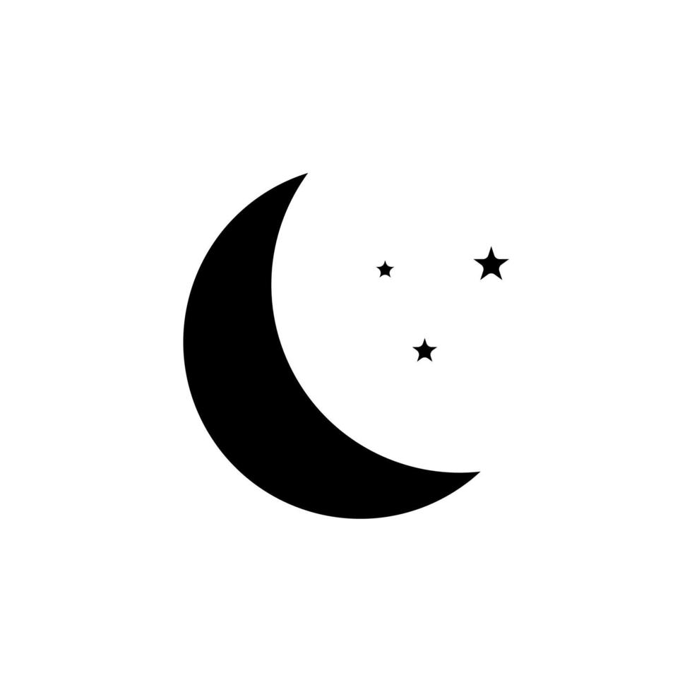 lua, noite, luar, modelo de logotipo de ilustração vetorial de ícone sólido à meia-noite. adequado para muitos propósitos. vetor