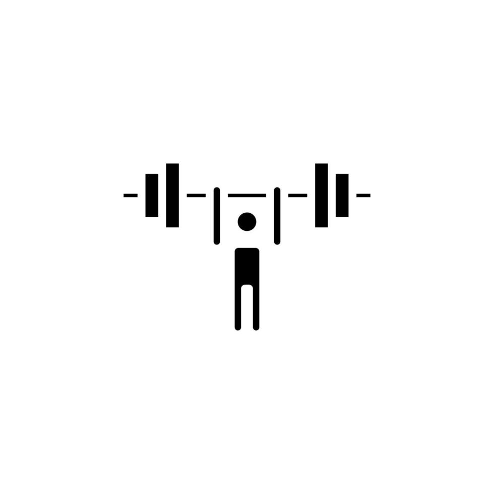 ginásio, fitness, modelo de logotipo de ilustração de vetor de ícone sólido de peso. adequado para muitos propósitos.