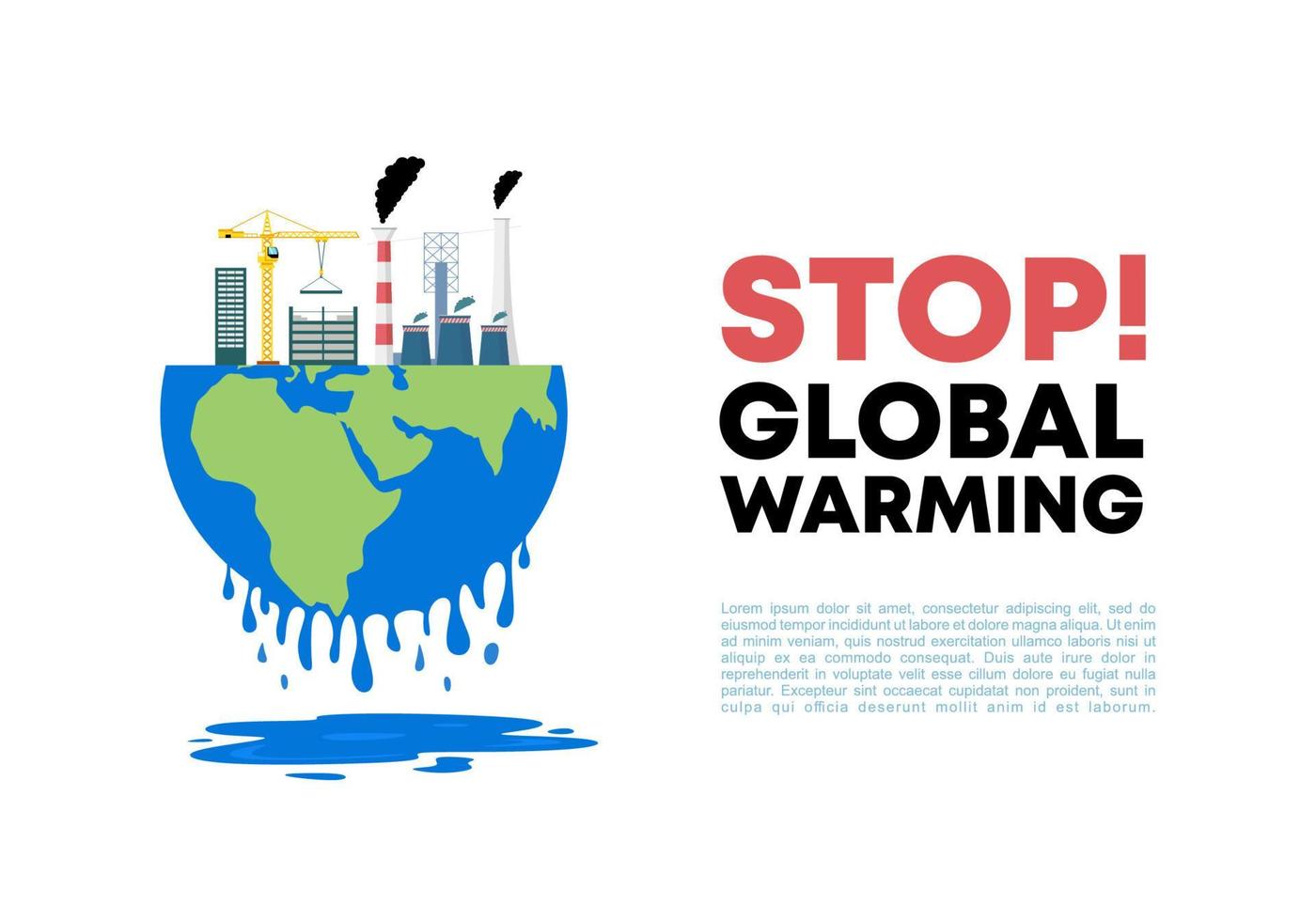 pare o cartaz de banner de fundo de aquecimento global para mudanças climáticas vetor